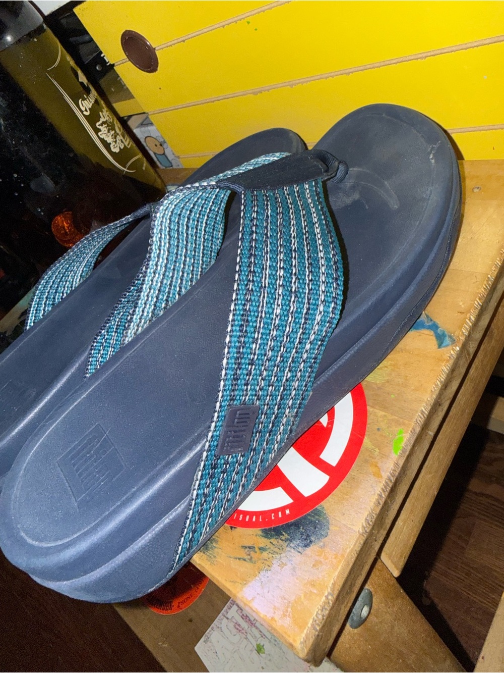 Fitflop Navy and Teal Women's Woven Strap Sandals